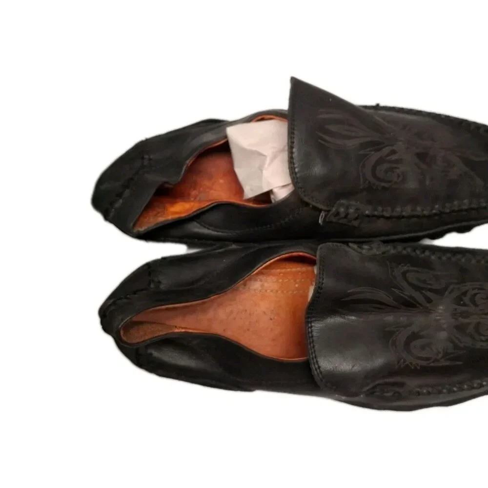 Robert Wayne Rays Men's Slip On Shoes Black Square Toe Sz 8